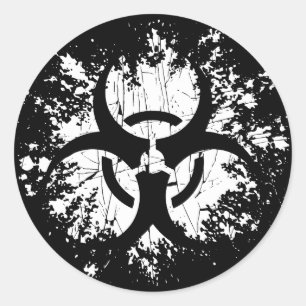 Sticker Rond Biohazard - floc