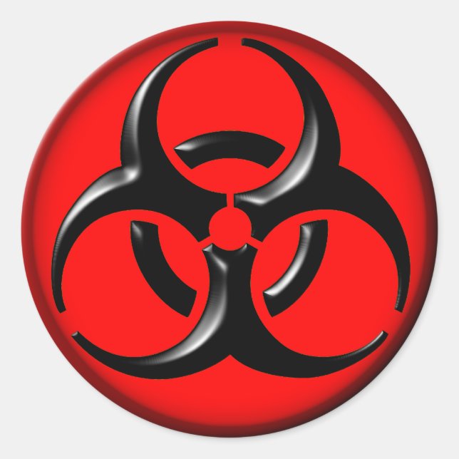 Sticker Rond BioHazard Toxic - Rouge (Devant)