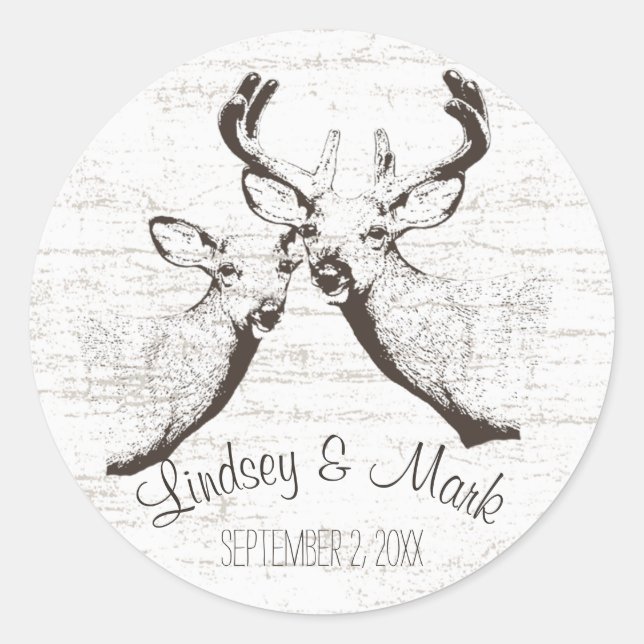 Sticker Rond Birch Wood Deer (Devant)