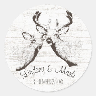 Sticker Rond Birch Wood Deer
