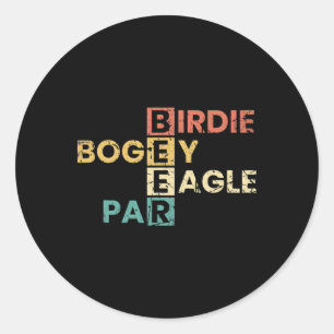 Sticker Rond Birdie Bogey Eagle Par Beer Funny Golf Player Golf