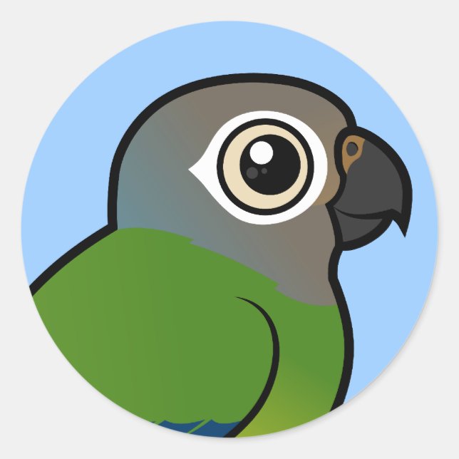 Sticker Rond Birdorable Sombre-a dirigé Conure (Devant)