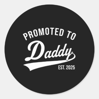 Sticker Rond Birth Gift Co. Funny 1st Time Papa Est 2025 Nouvea