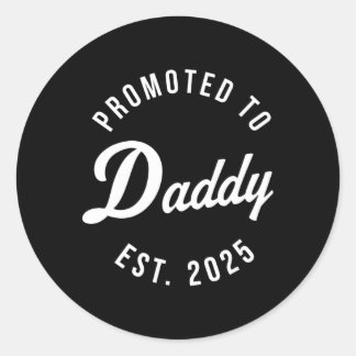 Sticker Rond Birth Gift Co. Funny 1st Time Papa Est 2025 Nouvea