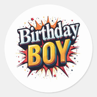 Sticker Rond Birthday Boy