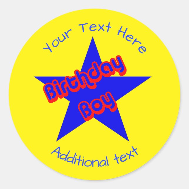 Sticker Rond Birthday Boy Cute Personnalisé (Devant)
