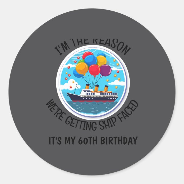 Sticker Rond Birthday Cruise Funny Group D  (Devant)