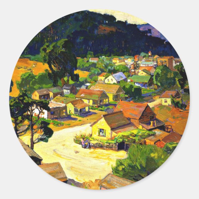 Sticker Rond Bischoff - Cambria, a Peaceful California, (Devant)