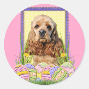 Sticker Rond Biscuits d'oeuf de pâques - cocker