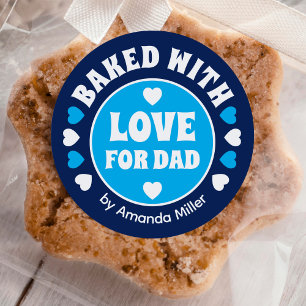 Sticker Rond Biscuits Personnalisés Avec Amour Fête Des Pères P