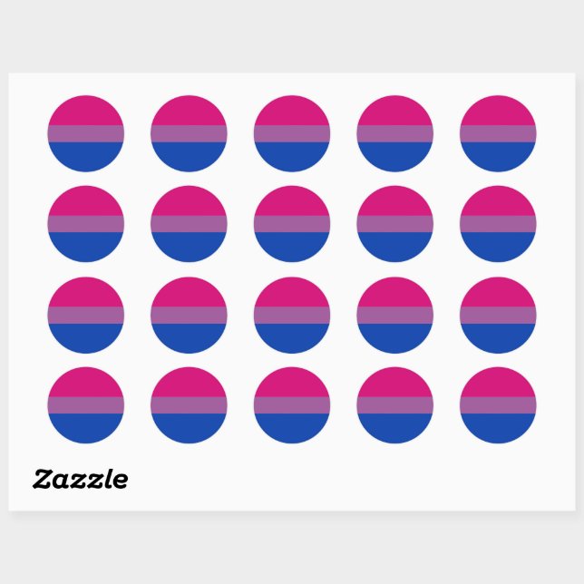 Sticker Rond Bisexual Drapeau autocollant, Fierté communauté /g (Feuille)