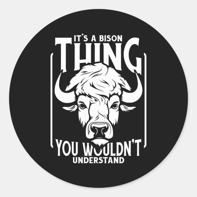 Sticker Rond Bison animal sauvage Bison américain (Devant)