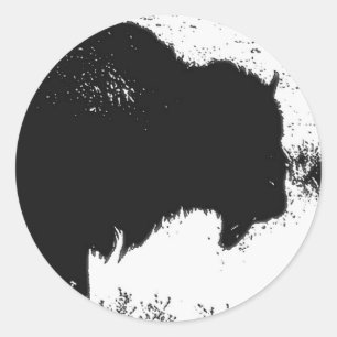 Sticker Rond Bison - Buffalo