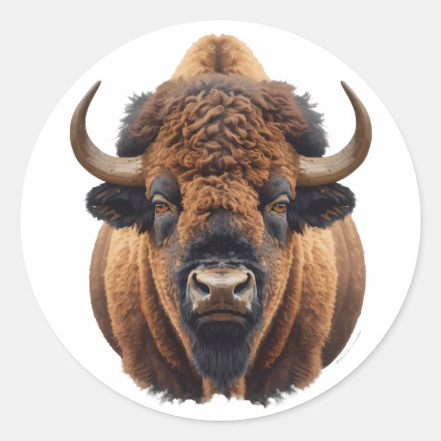 Sticker Rond Bison / Buffle (Devant)