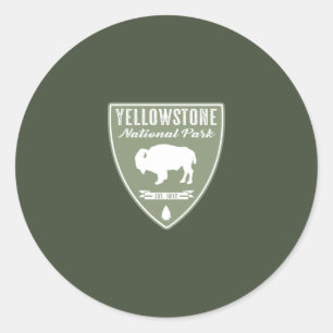 Sticker Rond Bison du parc national de Yellowstone