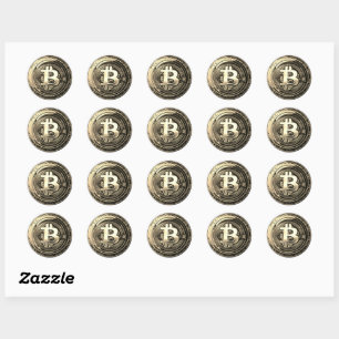 Sticker Rond Bitcoin doré