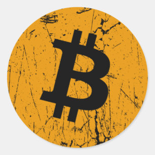 Sticker Rond bitcoin monnaie numérique monnaie monnaie pièce bl