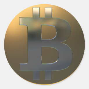 Sticker Rond Bitcoin or et argent