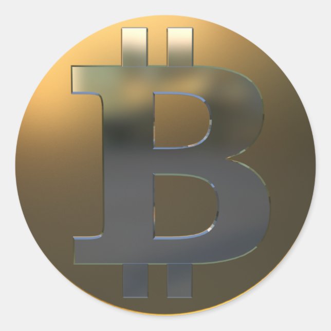 Sticker Rond Bitcoin or et argent (Devant)