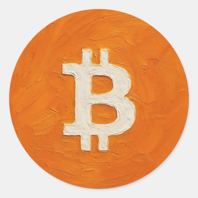 Sticker Rond Bitcoin Standard (Oil, Style: 1) (Devant)