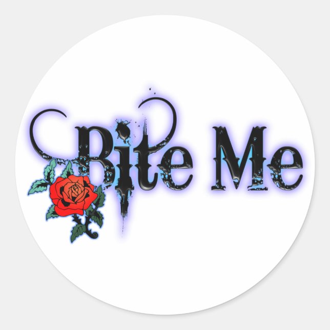 Sticker Rond Bite-moi (Devant)