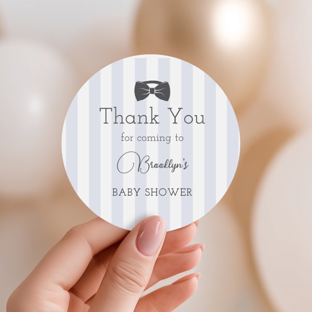 Sticker Rond Bitty Bow Oh Boy Baby shower Merci (Créateur téléchargé)