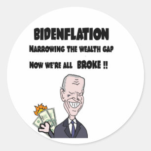 Sticker Rond Bizarre anti-Biden L'inflation