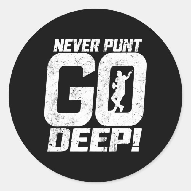 Sticker Rond Bizarre de football jamais Punt Go Deep Qb F (Devant)