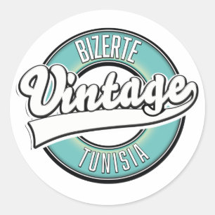 Sticker Rond Bizerte tunisie logo style vintage