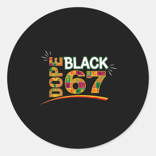 Sticker Rond Black 67 Black History Month Six Seven Meme  (Devant)