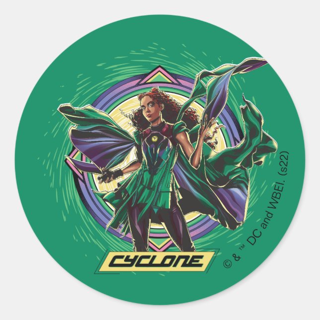 Sticker Rond Black Adam | Cyclone Character Graphic (Devant)