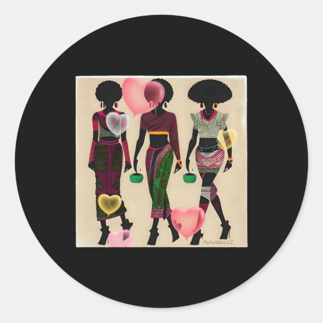 Sticker Rond Black African-American Love He Panfurware Llc (Devant)