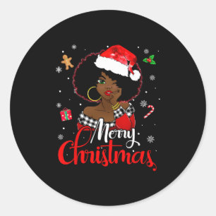 Sticker Rond black african girl american melanin