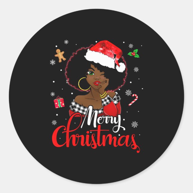 Sticker Rond black african girl american melanin (Devant)