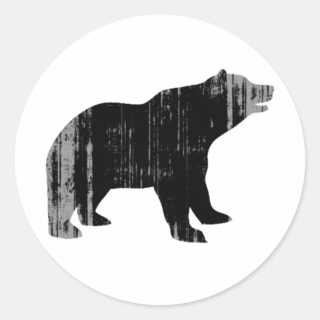 Sticker Rond BLACK BEAR en détresse (Devant)