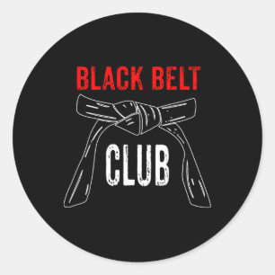 Sticker Rond Black Belt Club - Karate Taekwondo Kung Fu Jiu Jit