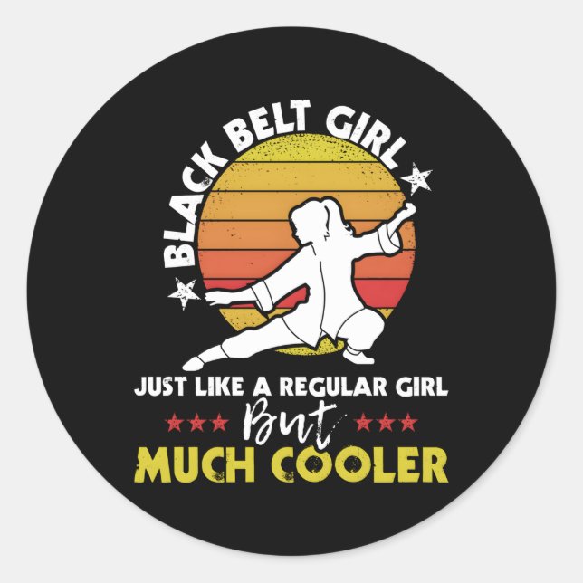 Sticker Rond Black Belt Karate Taekwondo Mixte Mial Mixed marti (Devant)