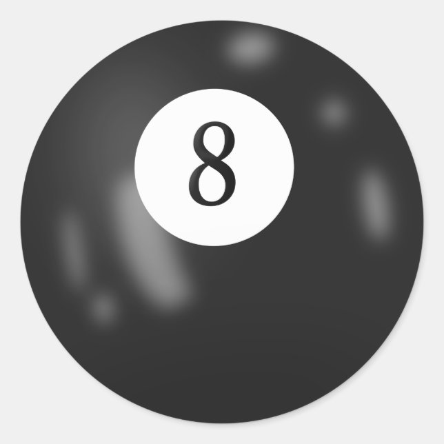 Sticker Rond Black Billiard Huit Bal (Devant)