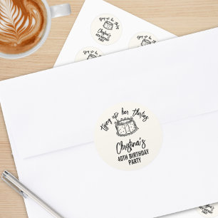 Sticker Rond Black Bow Attache ses trente 40e anniversaire