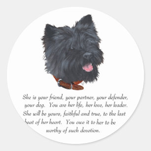 Sticker Rond Black Cairn Terrier Keepsaké - Femme