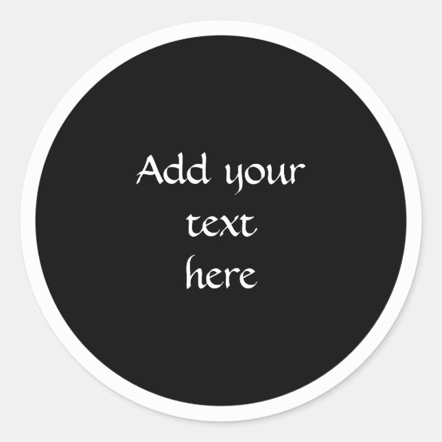 Sticker Rond Black circle with white circle frame TEMPLATE,  (Devant)
