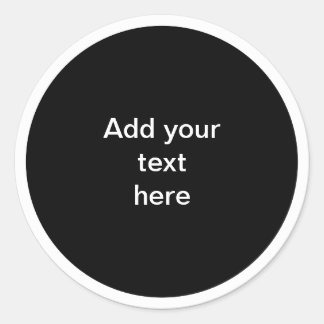 Sticker Rond Black circle with white circle frame TEMPLATE, 