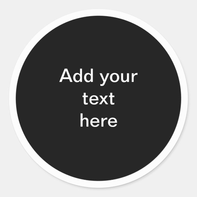 Sticker Rond Black circle with white circle TEMPLATE, (Devant)