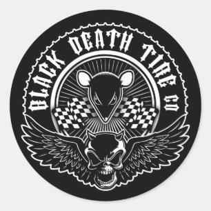 Sticker Rond Black Death Tire Co.
