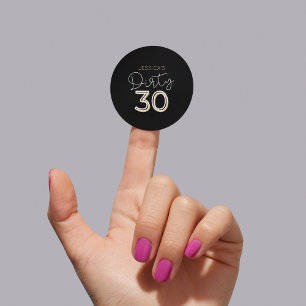 Sticker Rond Black Dirty Trente Personnalisé Nom Anniversaire S