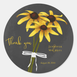 Sticker Rond Black Eyed Susan craie mariage