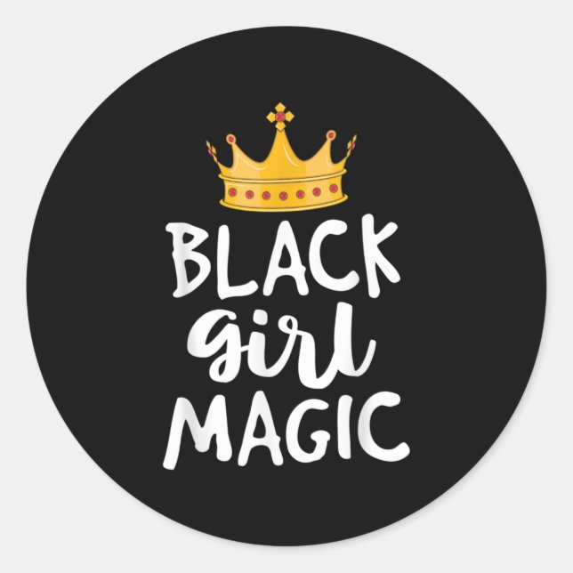 Sticker Rond Black Girl Magic for Women Girls Kids African Qu (Devant)