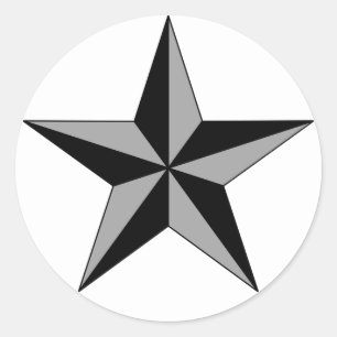 Sticker Rond Black Grey Star sur Cercle