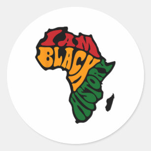 Sticker Rond Black Histoire Mois Vêtements Afrique Carte Kente