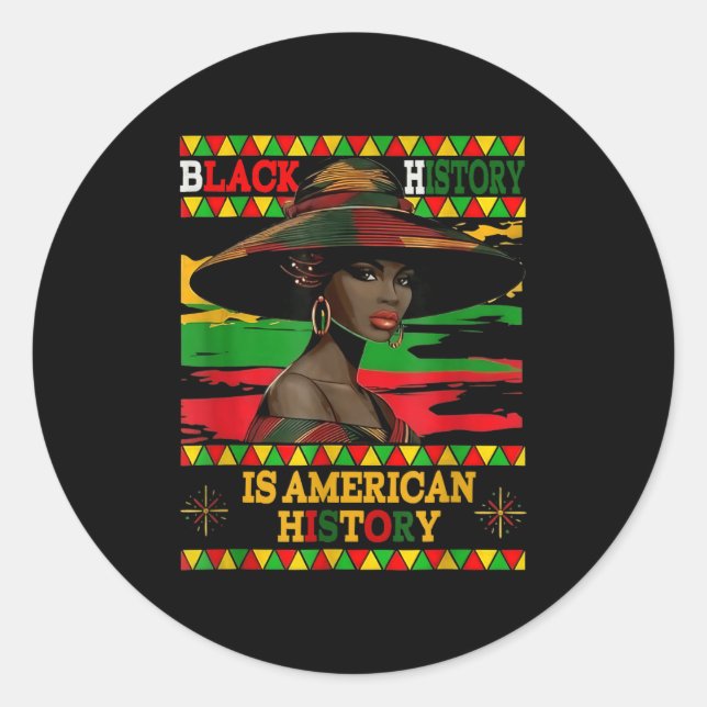 Sticker Rond Black History American Women Recognition Educators (Devant)